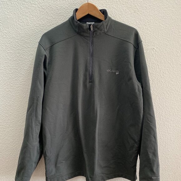 Columbia GRT 1/4 Zip Fleece Lined Pullover Shirt Top Large Gray Travel Trekking - Picture 1 of 4